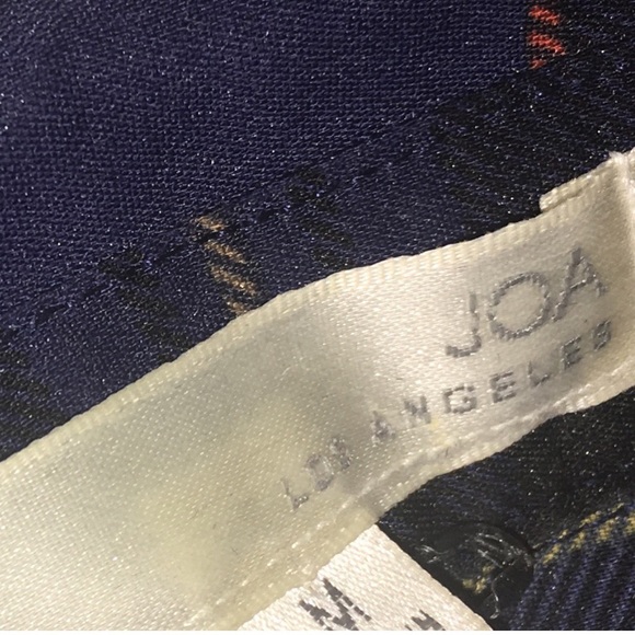 JOA Blue Plaid Chiffon Button Up Shirt - Picture 3 of 8